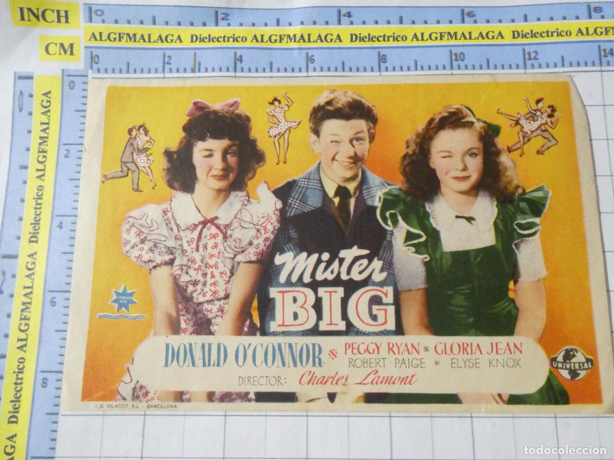 Cine: PROGRAMA MANO PELICULA MISTER BIG 1949 PUBLICIDAD CINE ECHEGARAY M&Aacute;LAGA. 370