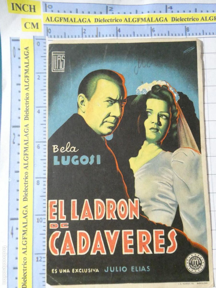 Cine: PROGRAMA MANO PELICULA EL LADR&Oacute;N DE CAD&Aacute;VERES PUBLICIDAD CINE VICTORIA M&Aacute;LAGA. 375