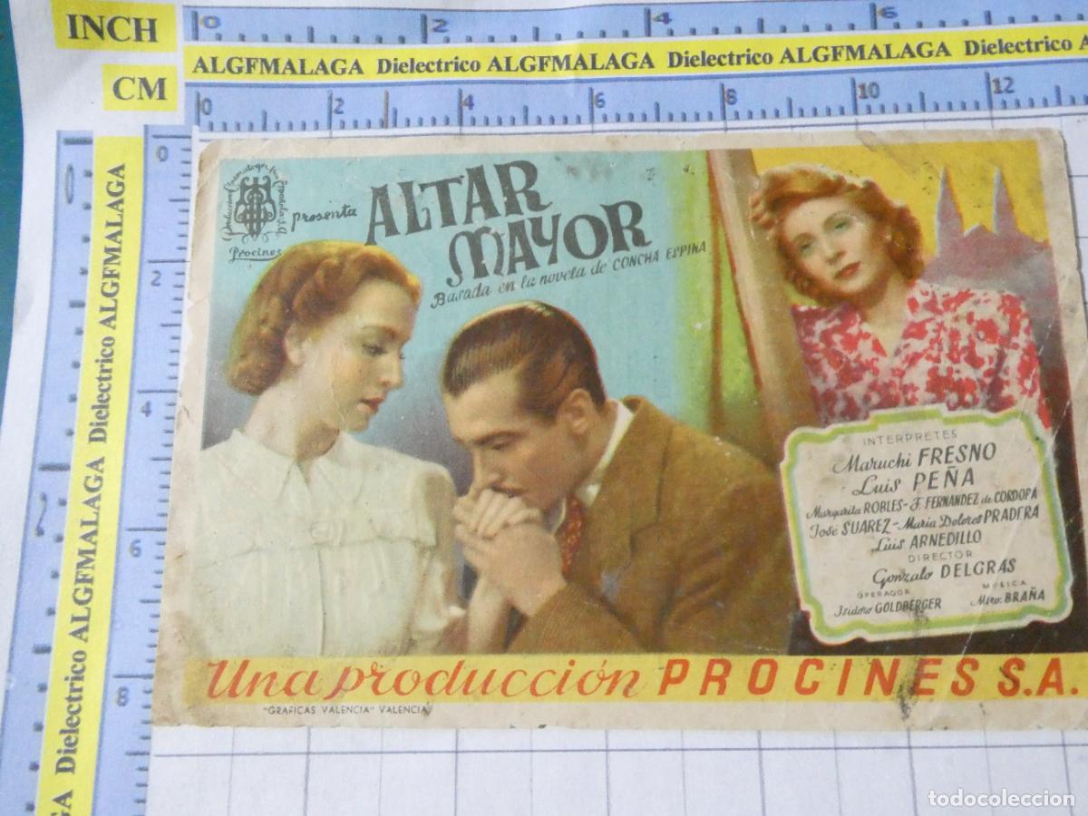 Cine: PROGRAMA MANO PELICULA ALTAR MAYOR PUBLICIDAD CINE DUQUE M&Aacute;LAGA. 388