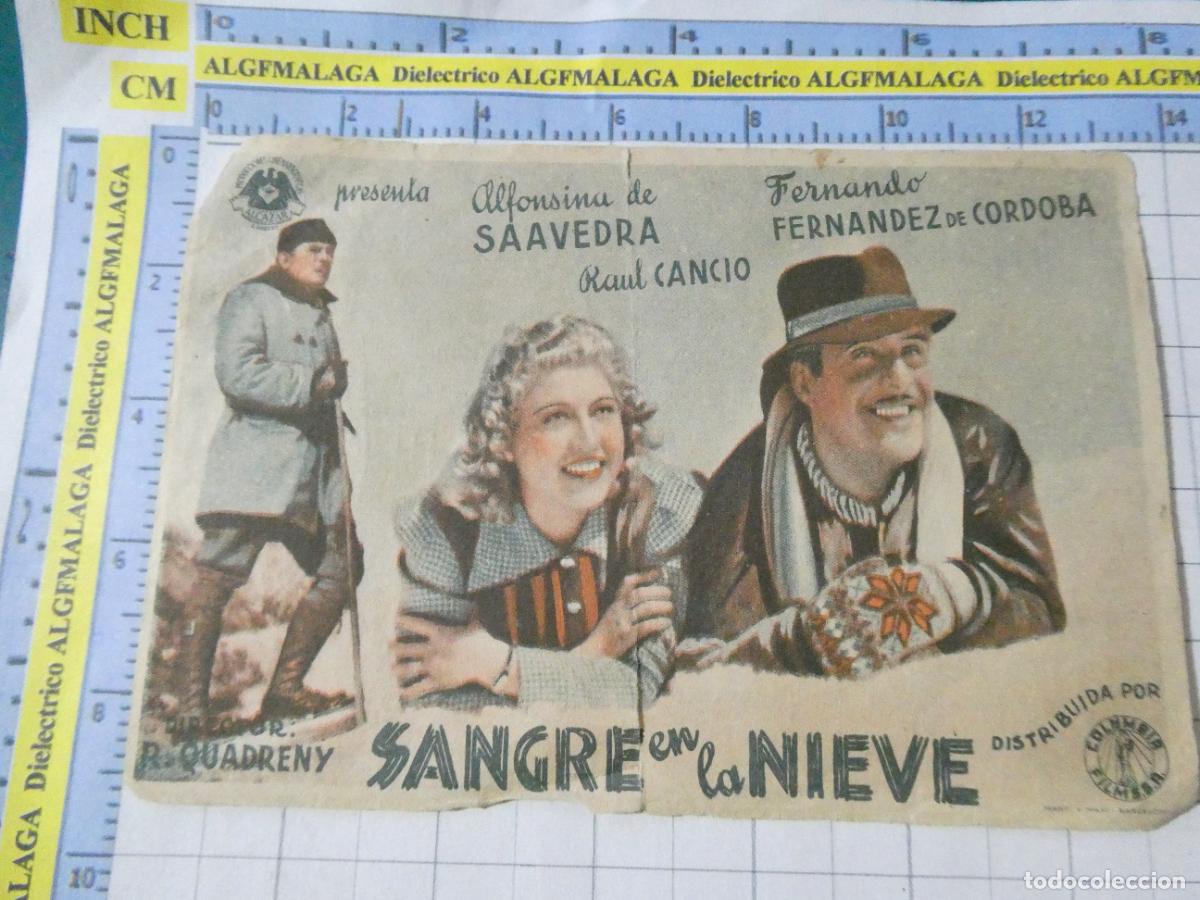 Cine: PROGRAMA MANO PELICULA SANGRE EN LA NIEVE PUBLICIDAD CINE CINEMA M&Aacute;LAGA. 391