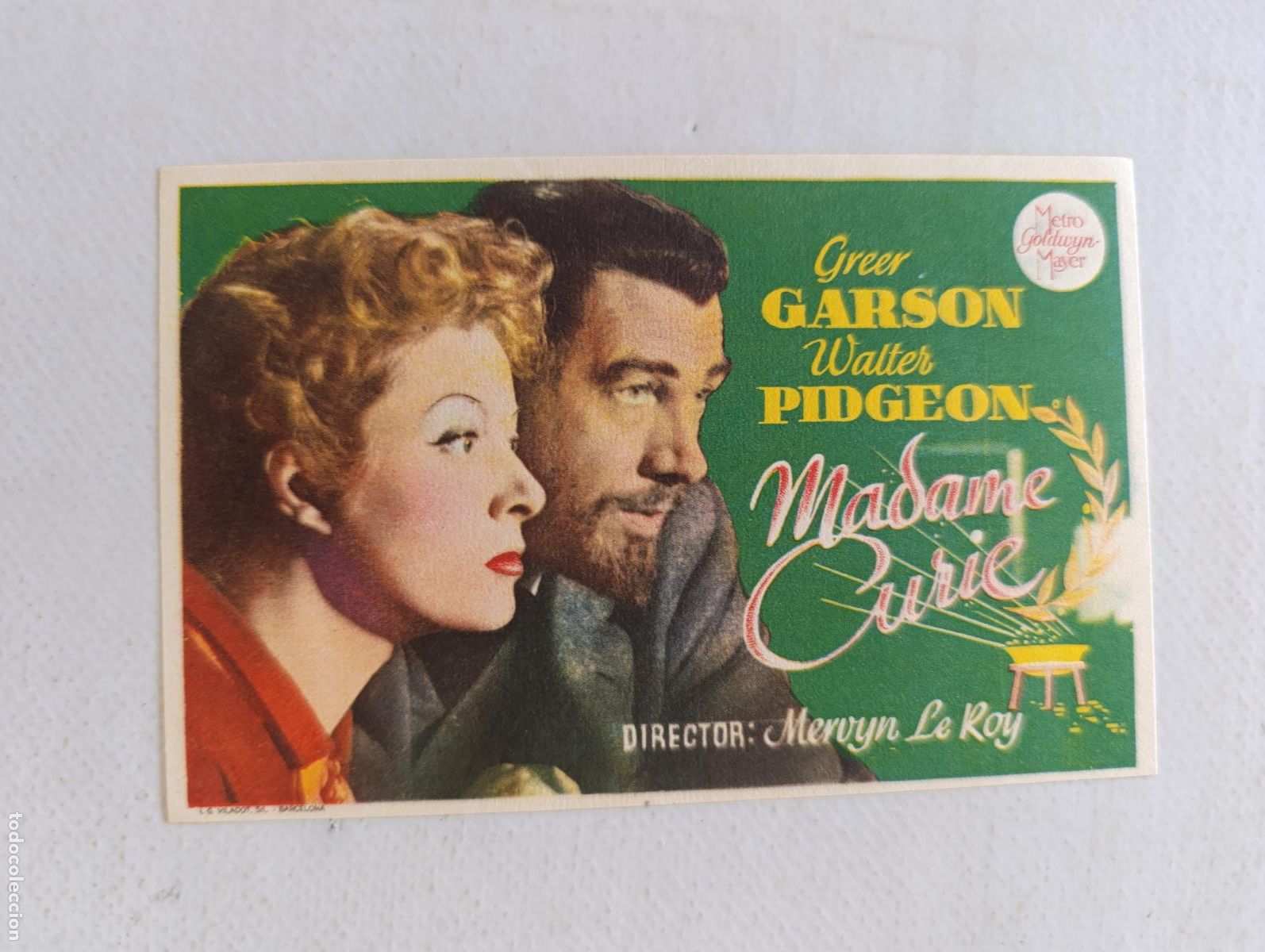 Cine: FOLLETO DE MANO - MADAME CURIE - GREER GARSON, WALTER PIDGEON (150G)
