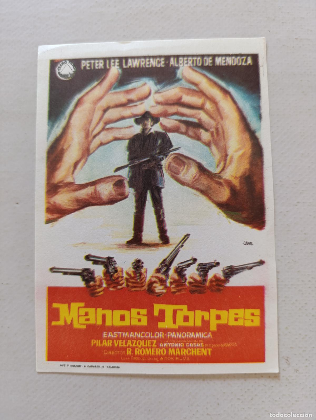 Cine: FOLLETO DE MANO - MANOS TORPES - PETER LEE LAWRENCE - SIN PUBLICIDAD (150G)