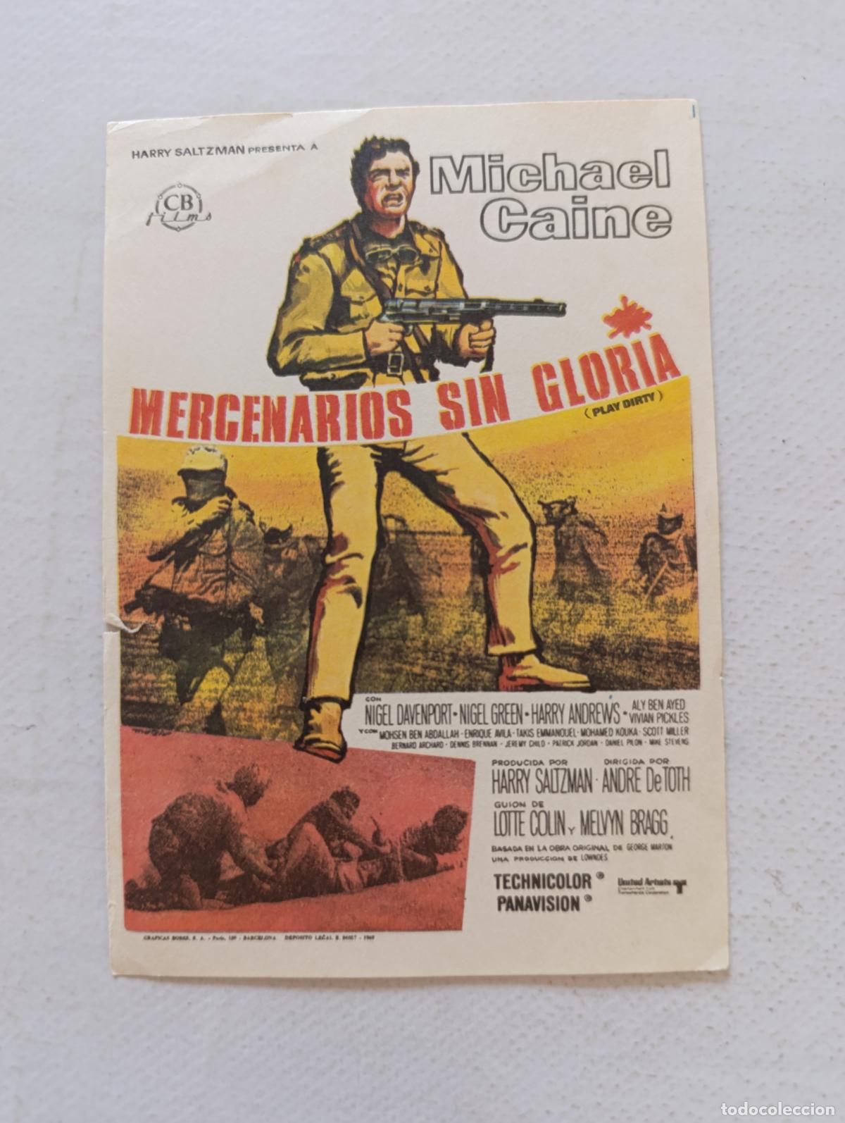 Cine: FOLLETO DE MANO - MERCENARIOS SIN GLORIA - MICHAEL CAINE - SIN PUBLICIDAD (150H)