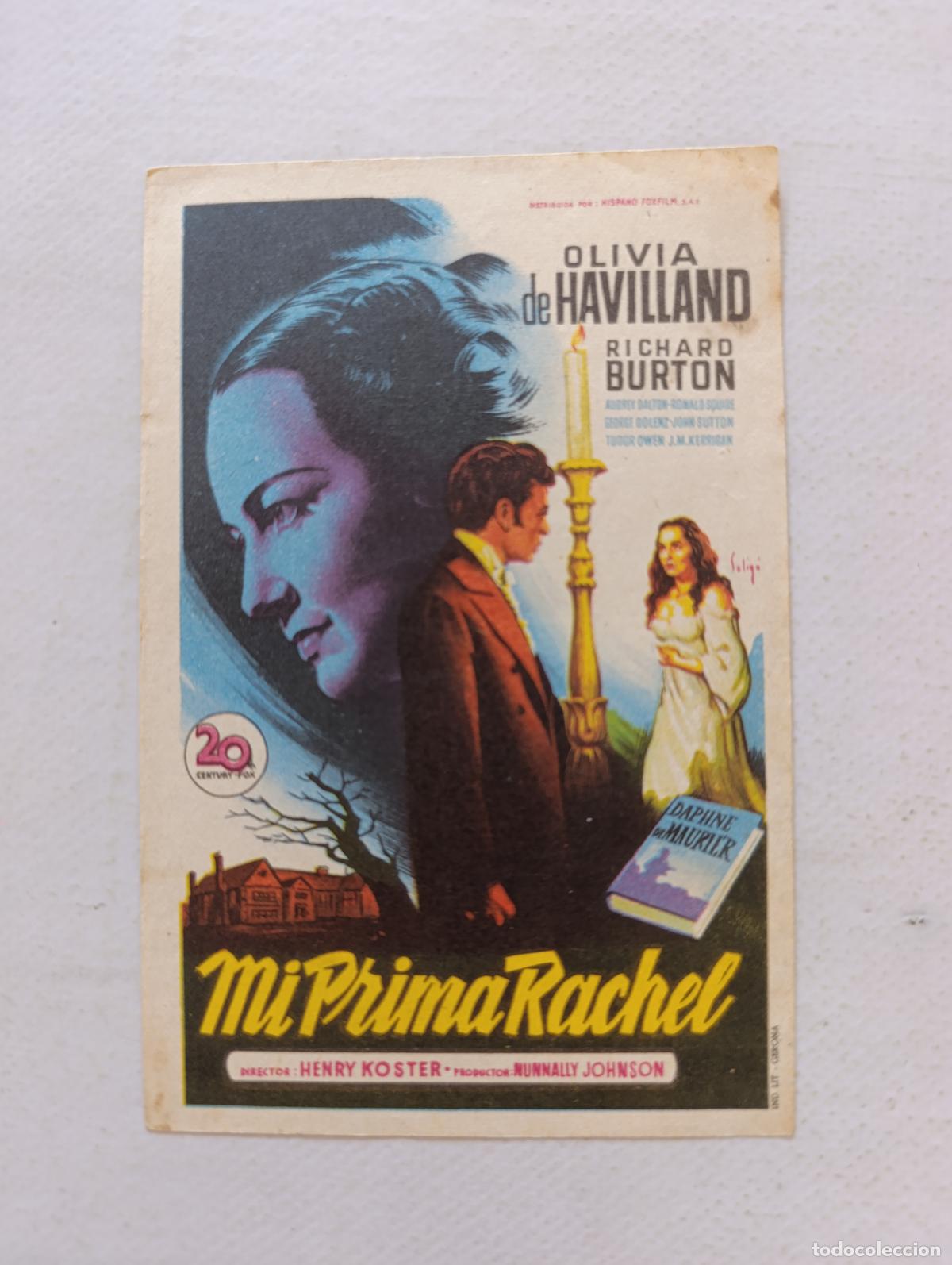Cine: FOLLETO DE MANO - MI PRIMA RACHEL - OLIVIA DE HAVILLAND - SIN PUBLICIDAD (150H)