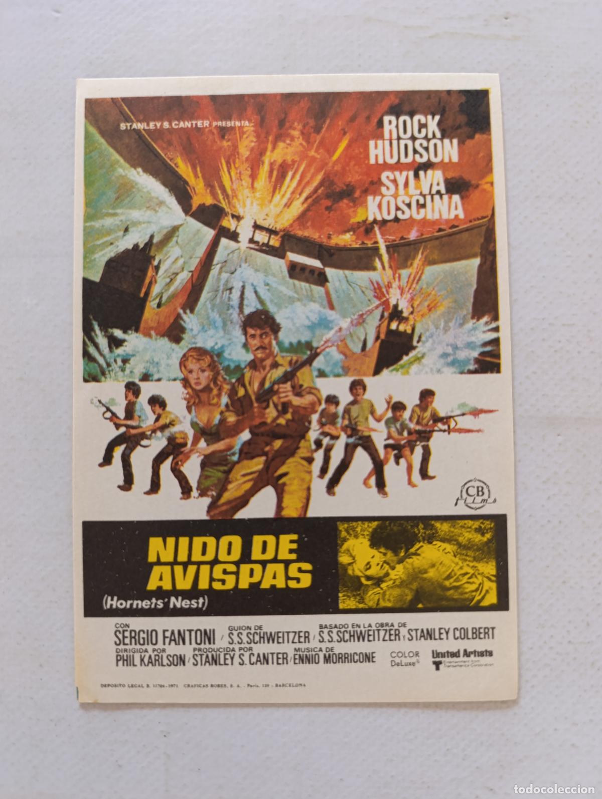 Cine: FOLLETO DE MANO - NIDO DE AVISPAS - ROCK HUDSON - SIN PUBLICIDAD (150H)
