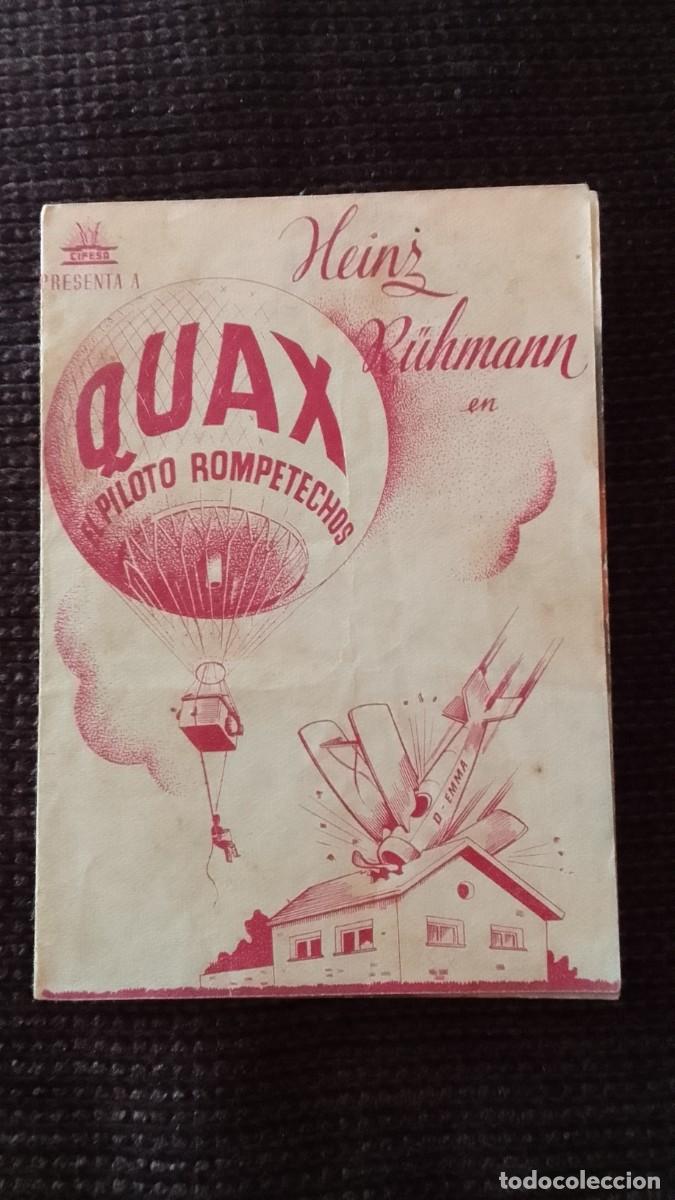Cine: PROGRAMA DE CINE. QUAX, EL PILOTO ROMPETECHOS. DOBLE. CINE CASINO. MASNOU. DE MANO.