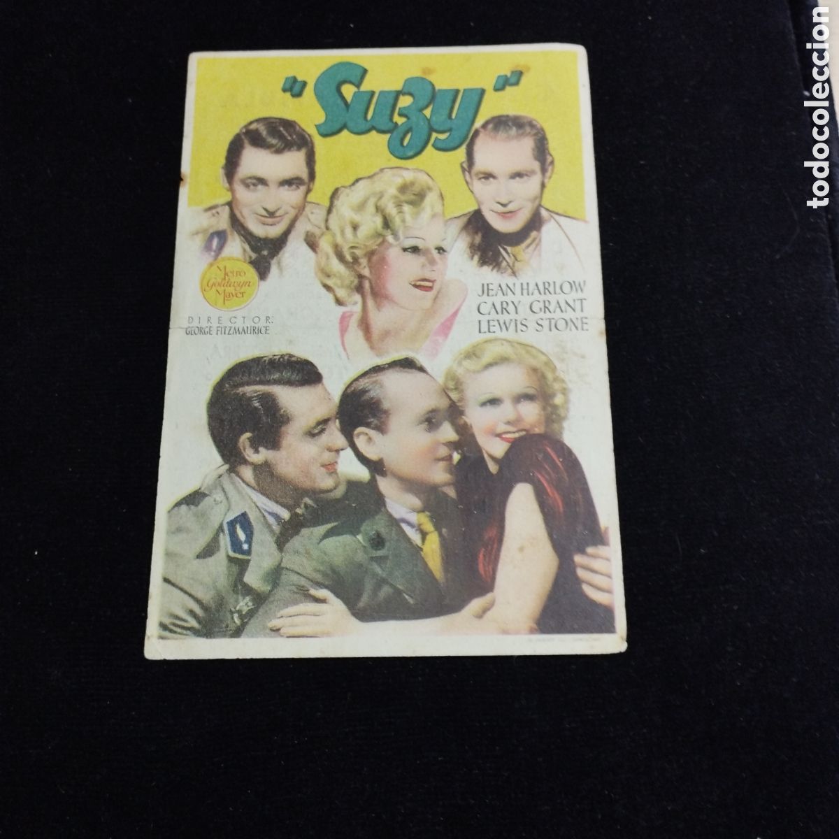Cine: Programa de cine, sencillo. Suzy. Jean Harlow. Cary Grant. 1943. Cinema La Rambla.