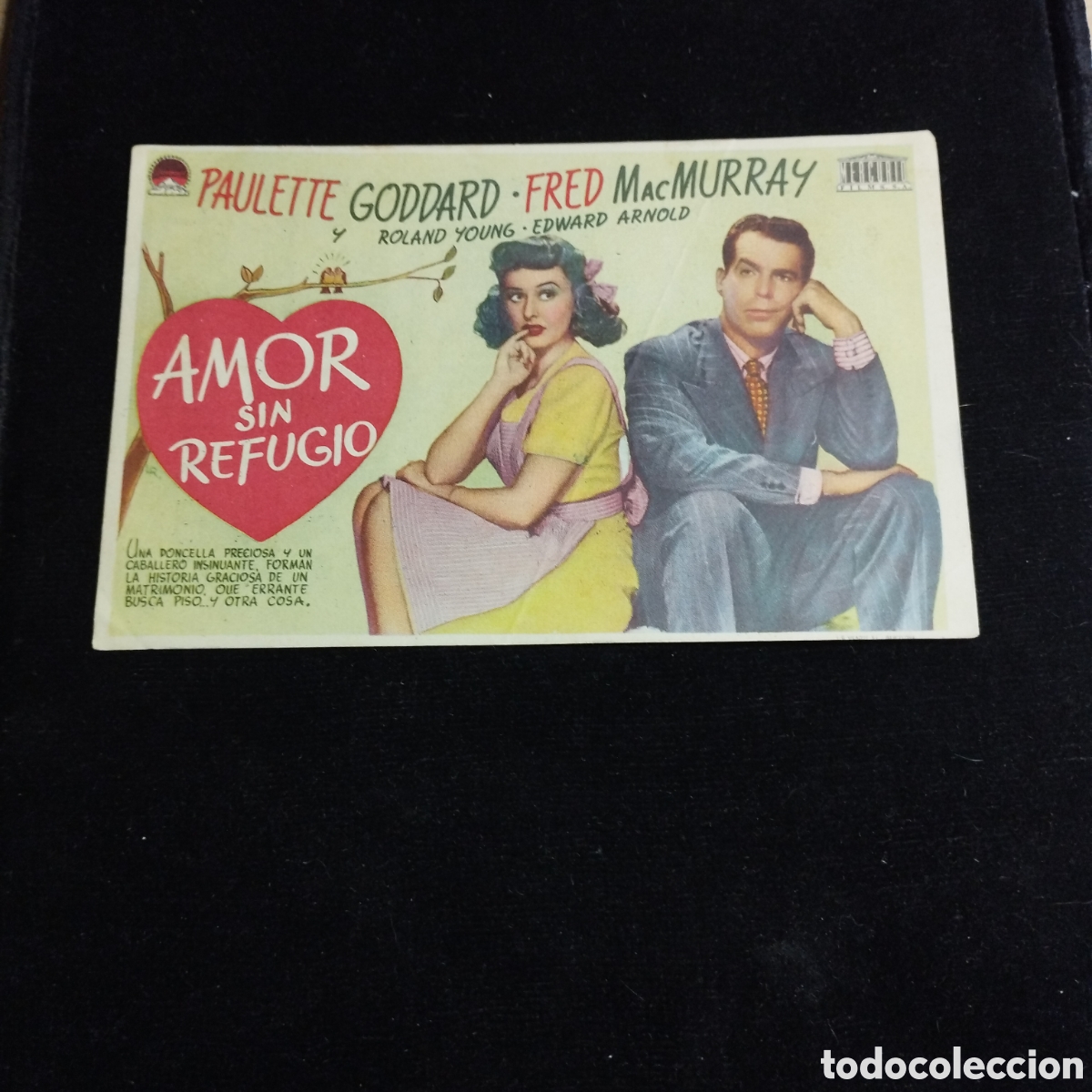 Cine: Programa de cine sencillo. Amor sin refugio. Paulette Goddart. Fred McMurray. 1946. Ideal Cinema