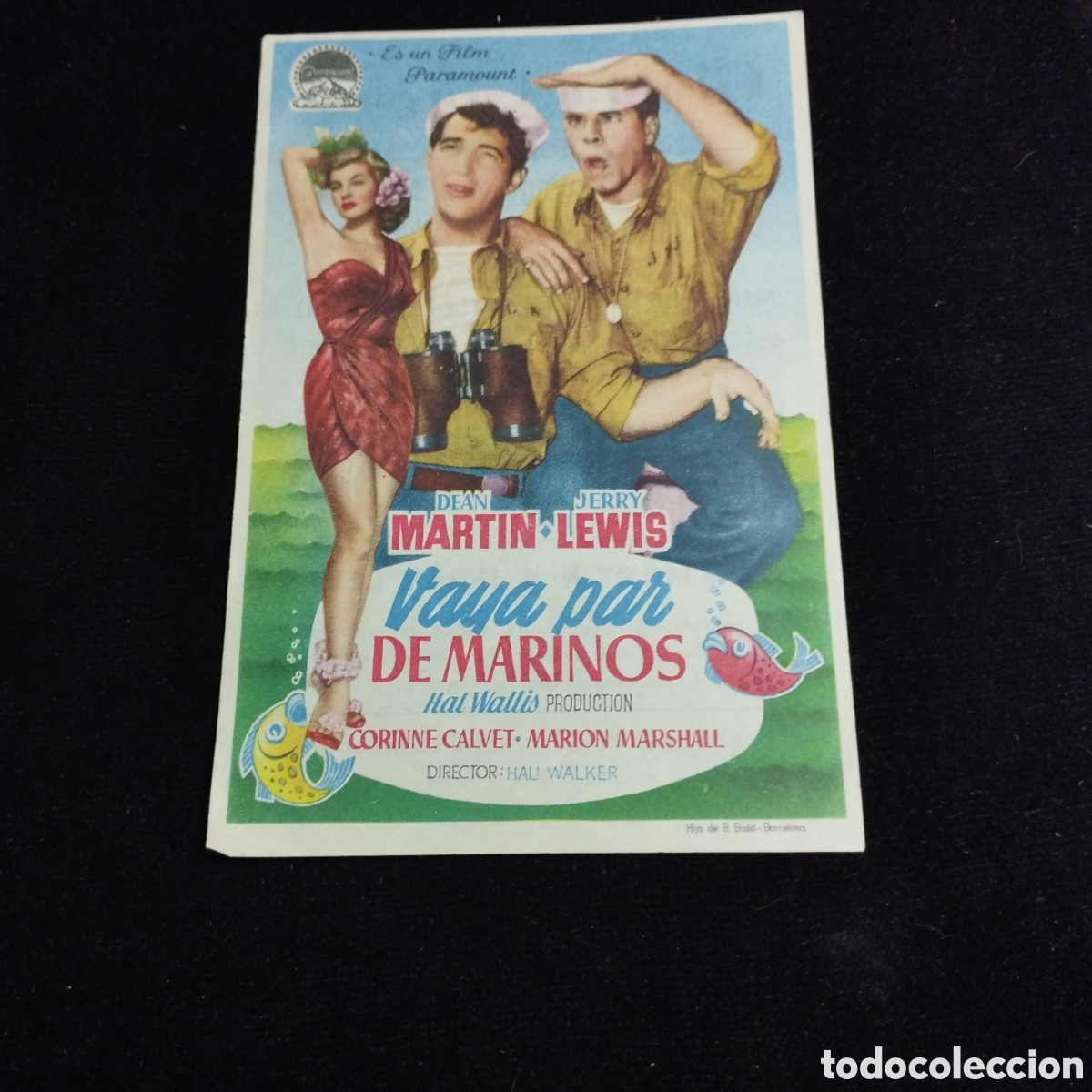 Cine: Programa de cine sencillo. Vaya par de Marinos. Dean Mart&iacute;n. Jerry Lewis. 1953. Gloria cinema