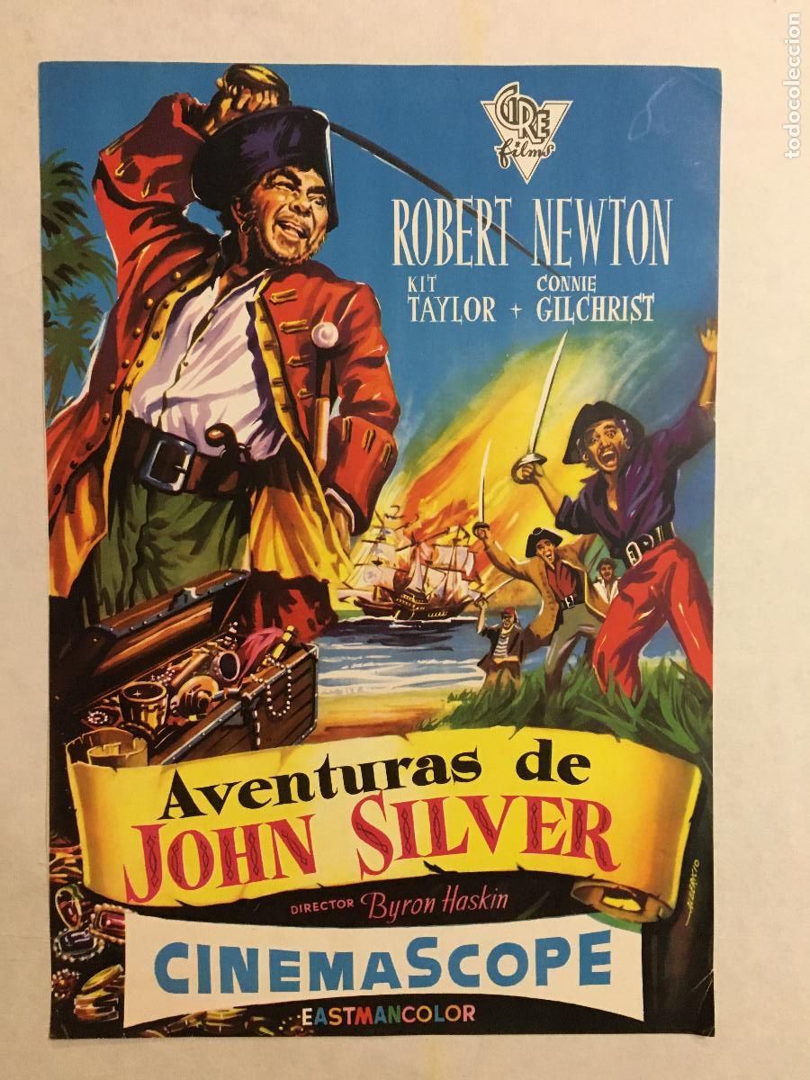 Cine: PTEB 109 AVENTURAS DE JOHN SILVER PROGRAMA PASQUIN CIRE ROBERT NEWTON ROD TAYLOR