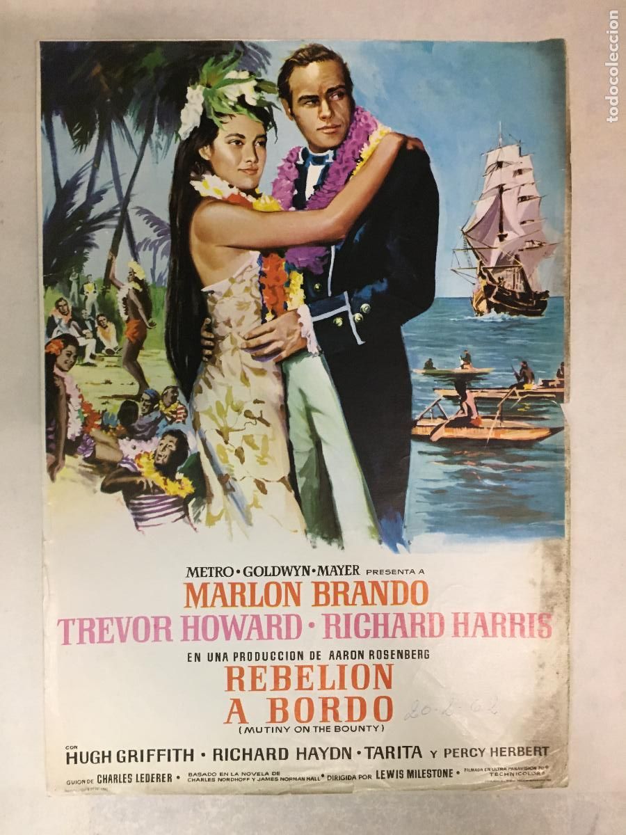 Cine: PTEB 109 REBELION A BORDO PROGRAMA PASQUIN MGM MARLON BRANDO