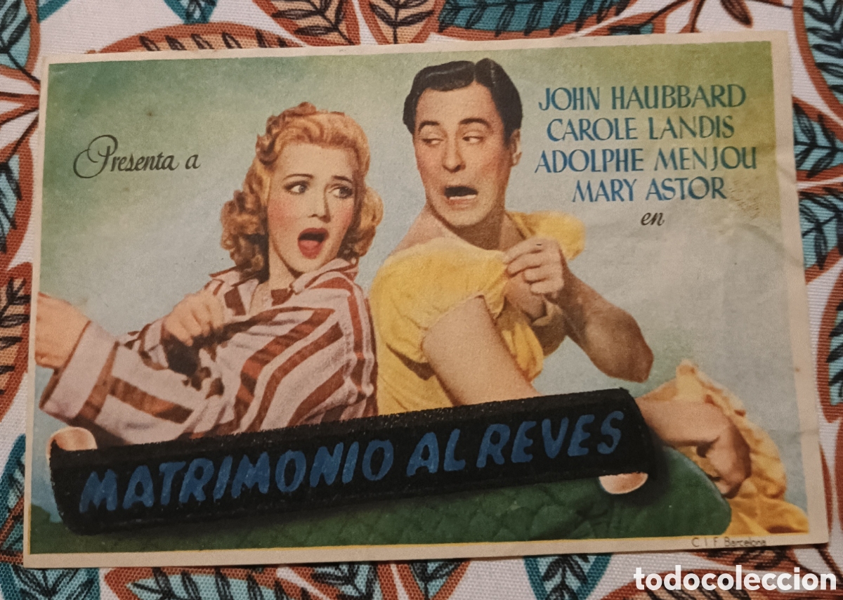 Cine: MATRIMONIO AL REV&Eacute;S - JOHN HAUBBARD, CAROLE LANDIS- SIN PUBLICIDAD - SIN PUBLICIDAD
