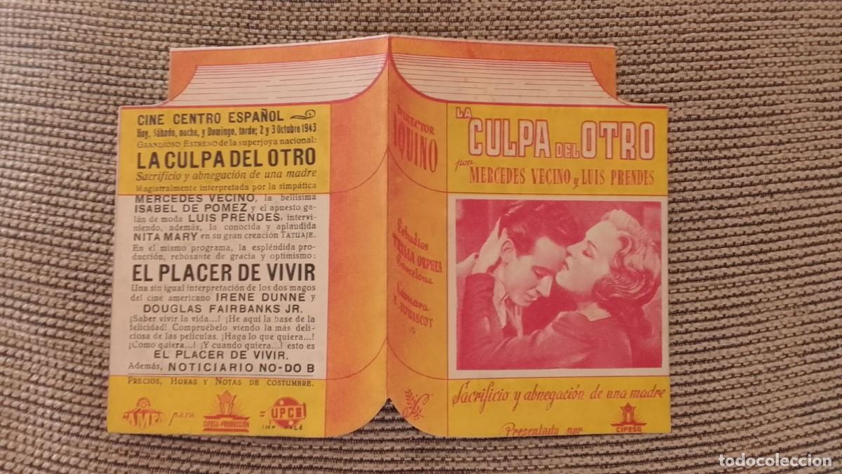 Cine: PROGRAMA DE CINE. LA CULPA DEL OTRO. DOBLE. CINE CENTRO ESPA&Ntilde;OL. DE MANO. - Foto 3