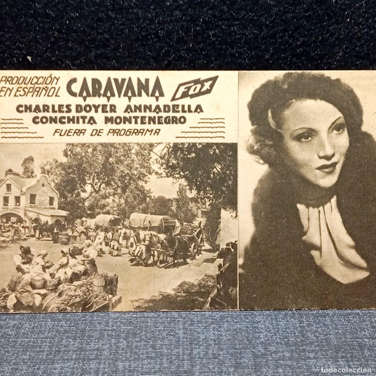 Cine: ⚜️ A0102. Programa de Mano Cine Caravana (1934) Fox Conchita Montenegro Charles Boyer