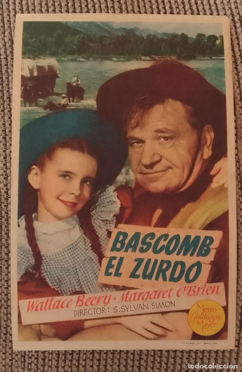 Cine: PROGRAMA DE CINE. BASCOMB EL ZURDO. CINE CENTRO. CASTELLO DE AMPURIAS. DE MANO.
