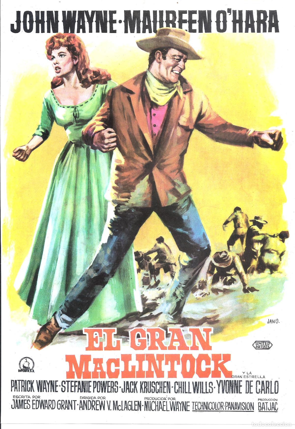 Cine: PTEB 109 EL GRAN MACLINTOCK PROGRAMA PASQUIN DIPENFA JOHN WAYNE MAUREEN O'HARA