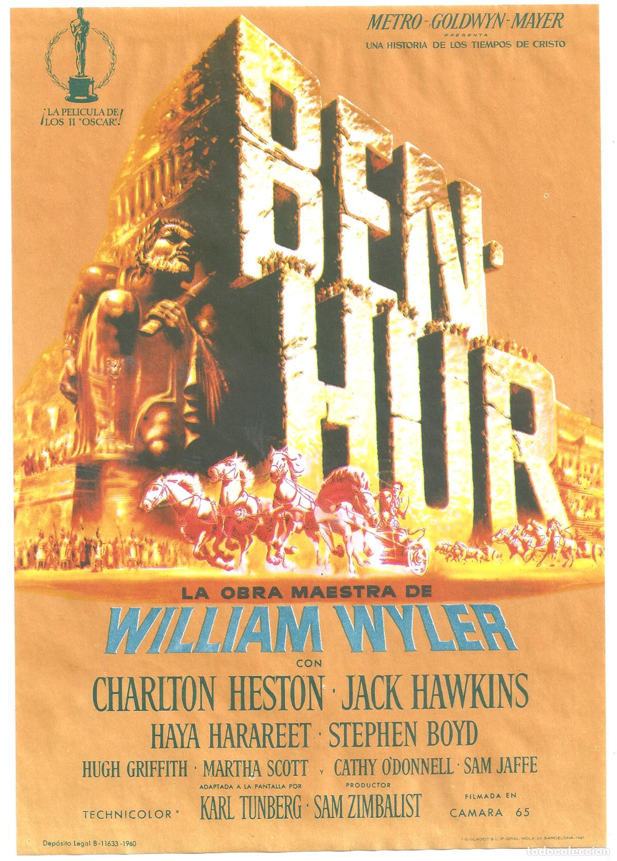Cine: PTEB 109 BEN HUR PROGRAMA PASQUIN MGM CHARLTON HESTON HAYA HARAREET
