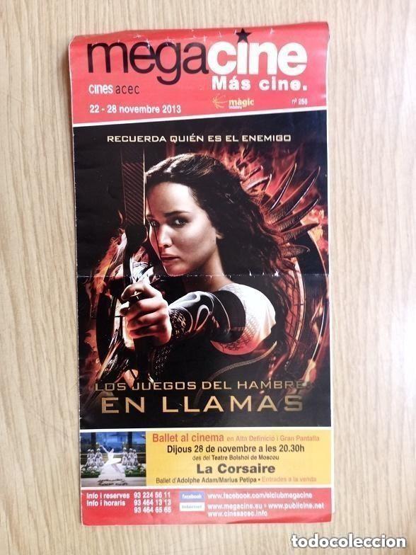 Cine: JUEGOS DEL HAMBRE EN LLAMAS -FOLLETO PUBLICIDAD MEGACINE BADALONA -22 AL 28 NOVIEMBRE 2013 doblado