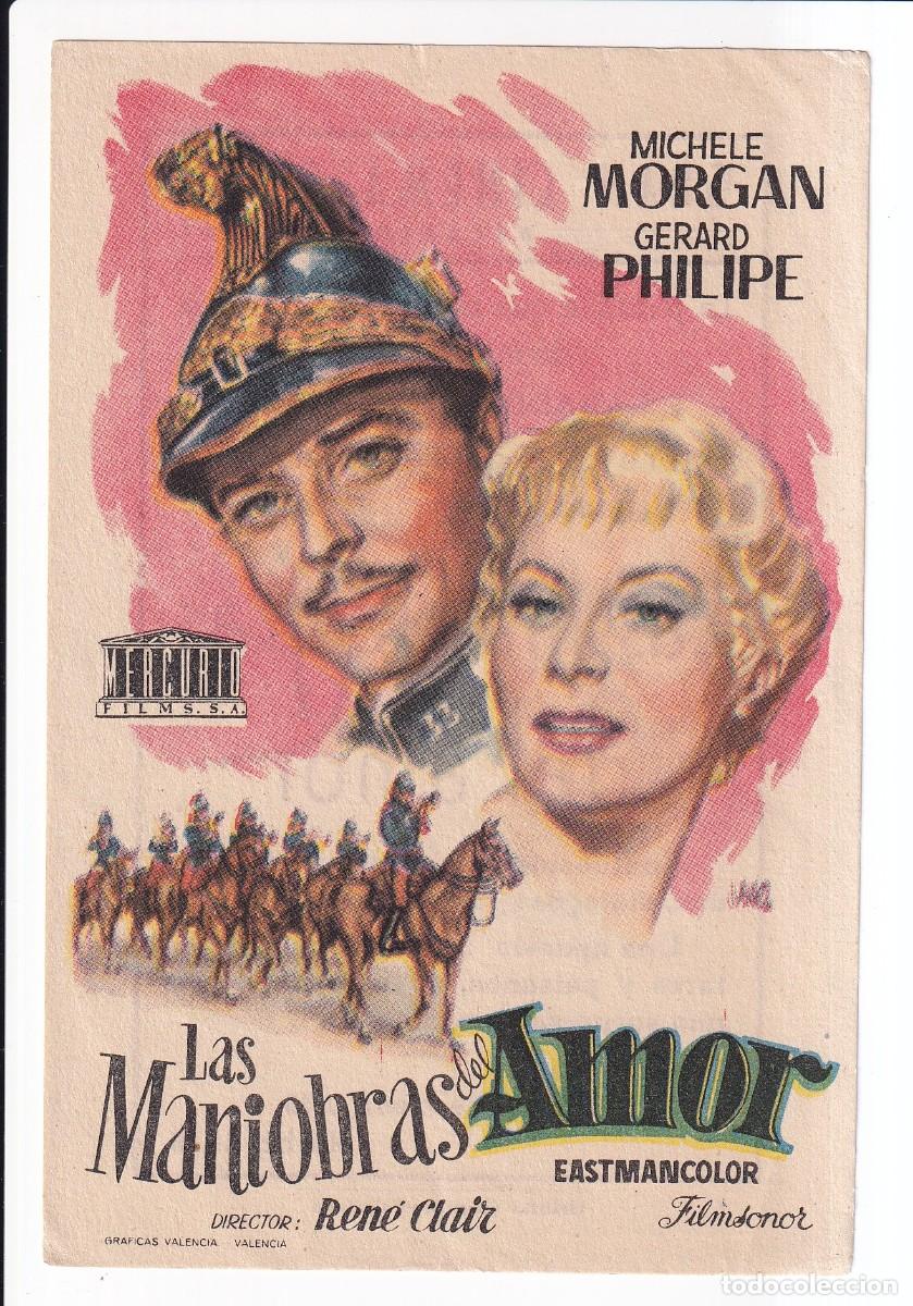 Folhetos de m&atilde;o de filmes antigos de cinema: LAS MANIOBRAS DEL AMOR : MICHELE MORGAN