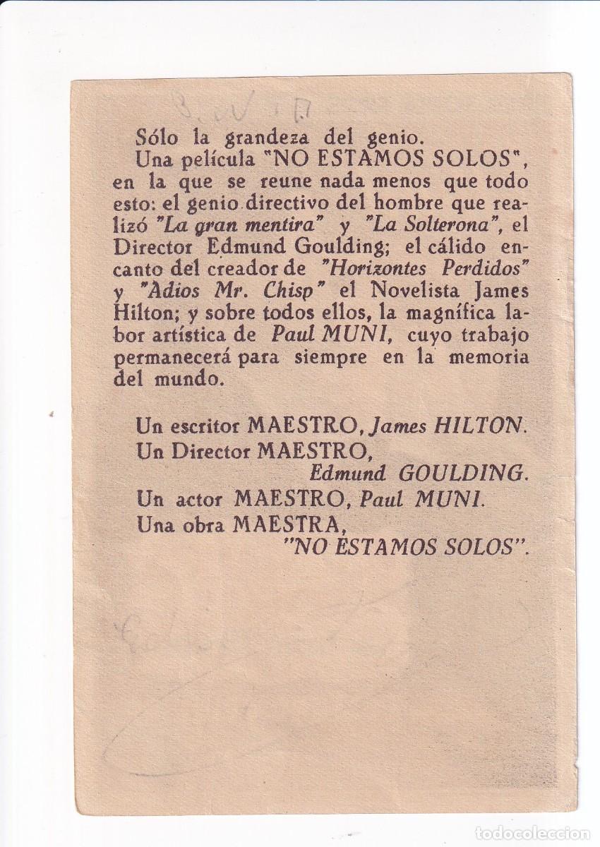 Cine: NO ESTAMOS SOLOS : PAUL MUNI - Foto 2