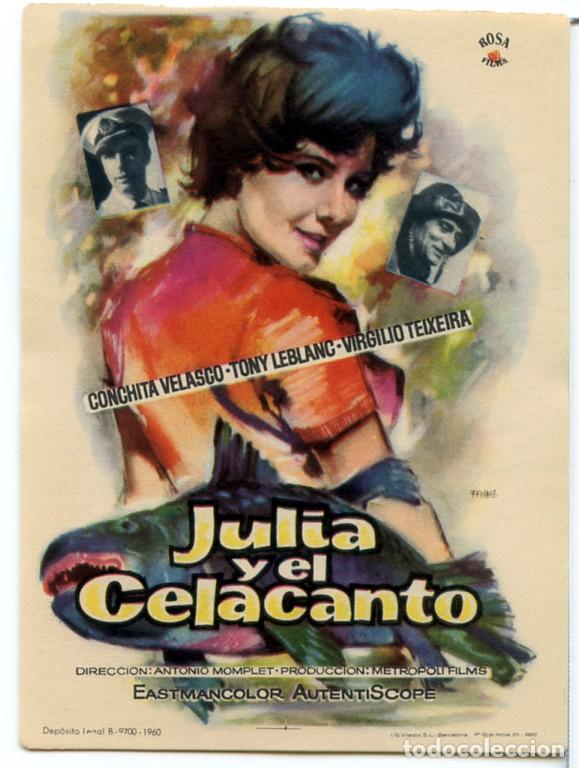 Cine: PROGRAMA, PROSPECTO,FOLLETO DE MANO ORIGINAL JULIA Y EL CELACANTO CINE REX ZARAGOZA