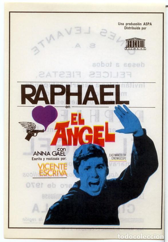 Cine: PROGRAMA, PROSPECTO,FOLLETO DE MANO ORIGINAL EL ANGEL RAPHAEL CINE MARIOLA CARTAGENA
