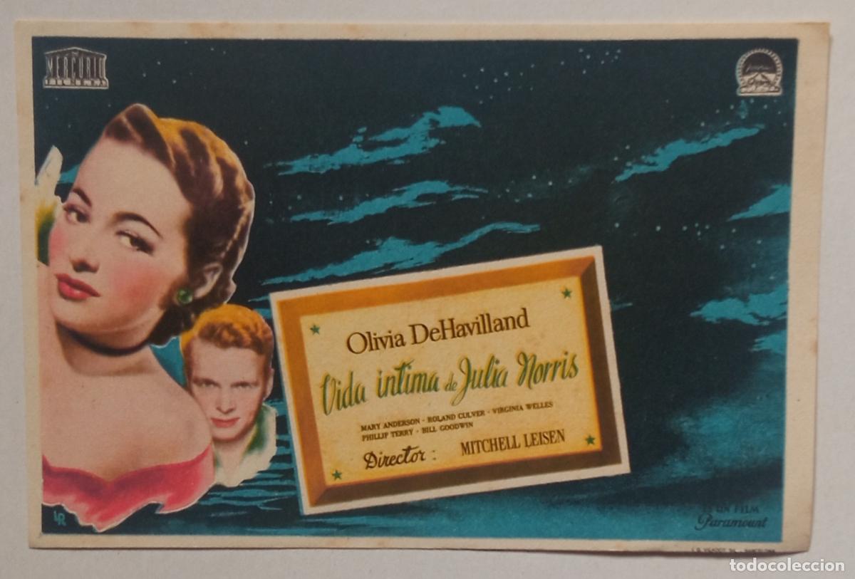 Cine: PROGRAMA DE CINE. OLIVIA DE HAVILLAND. VIDA &Iacute;NTIMA DE JULIA NORRIS