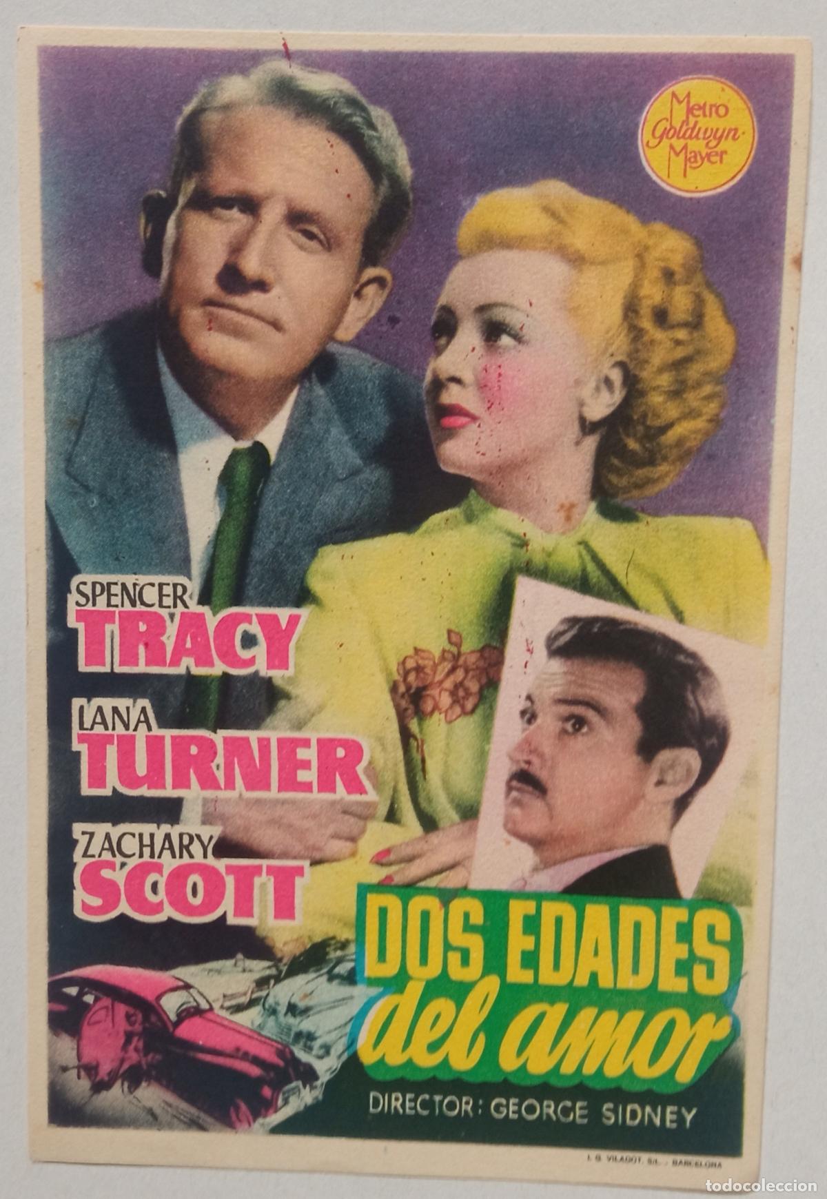 Cine: PROGRAMA DE CINE. SPENCER TRACY. LANA TURNER. DOS EDADES DEL AMOR. SELLO CINE AVELLANEDA. LAS PALMAS