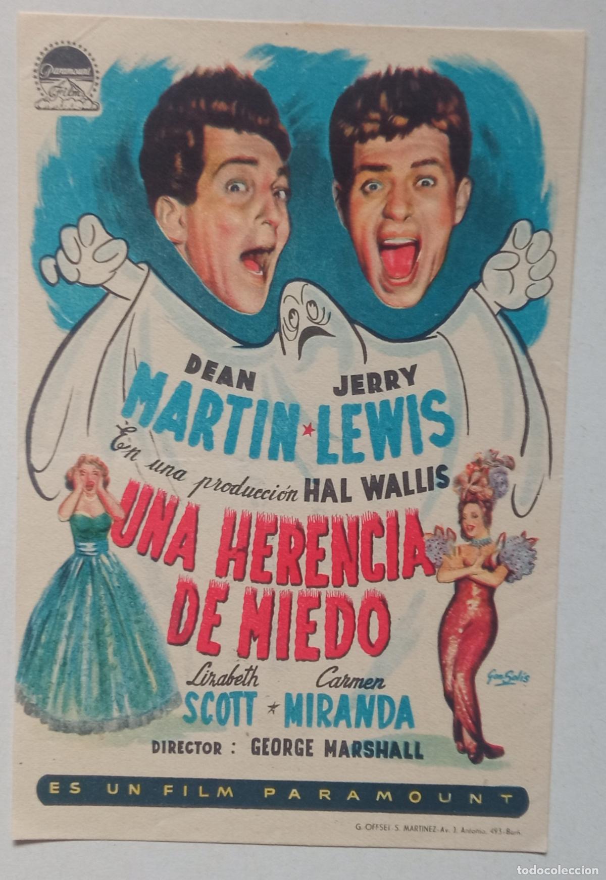 Cine: PROGRAMA DE CINE. DEAN MARTIN. JERRY LEWIS. UNA HERENCIA DE MIEDO. PORTADA DE GONZALO SOL&Iacute;S