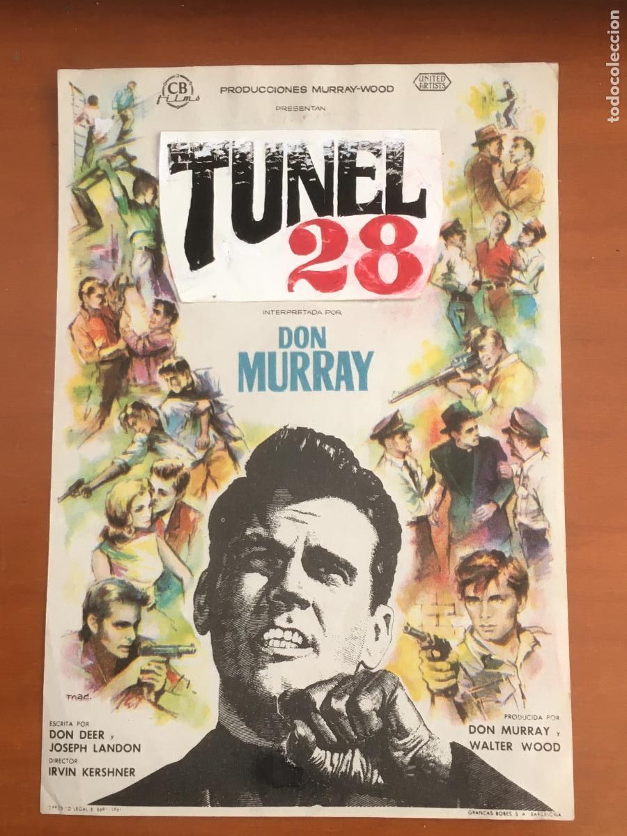 Cine: tunel 28 estrenada como refugio de criminales folleto de mano original estreno