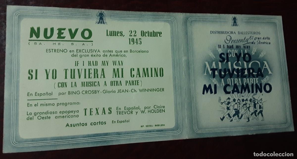 Cine: Si yo tuviera mi camino. T&iacute;tulo rectificado de: Con la m&uacute;sica a otra parte, Bing Crosby