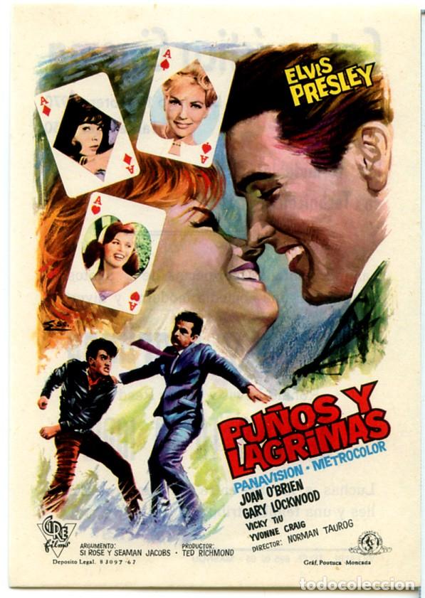 Cine: PROGRAMA, PROSPECTO,FOLLETO DE MANO ORIGINAL PU&Ntilde;OS Y LAGRIMAS ELVIS PRESLEY CATEQU&Iacute;STICA CINEMA