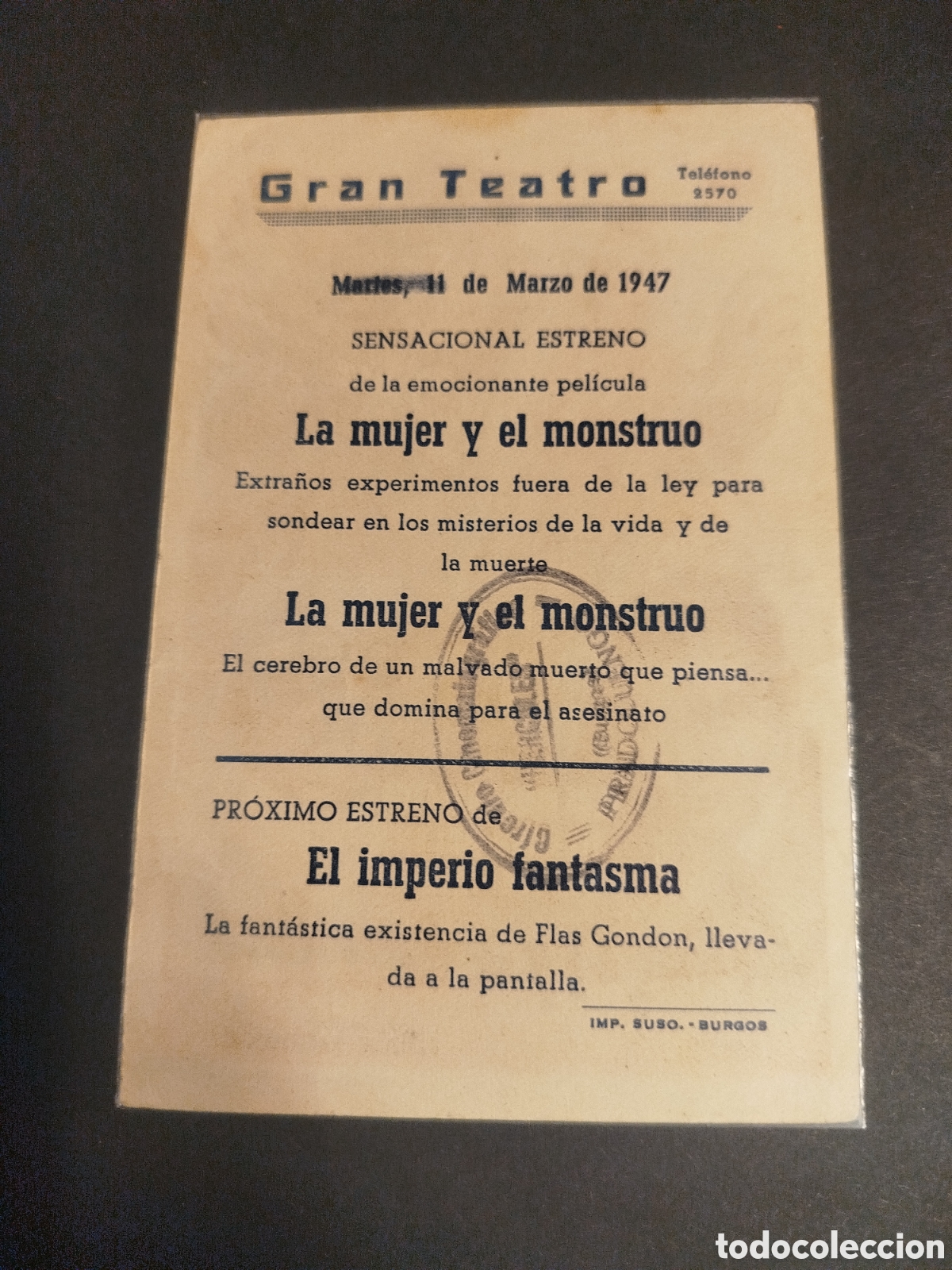 Cine: LA MUJER Y EL MONSTRUO C/PUBLICIDAD - Foto 2