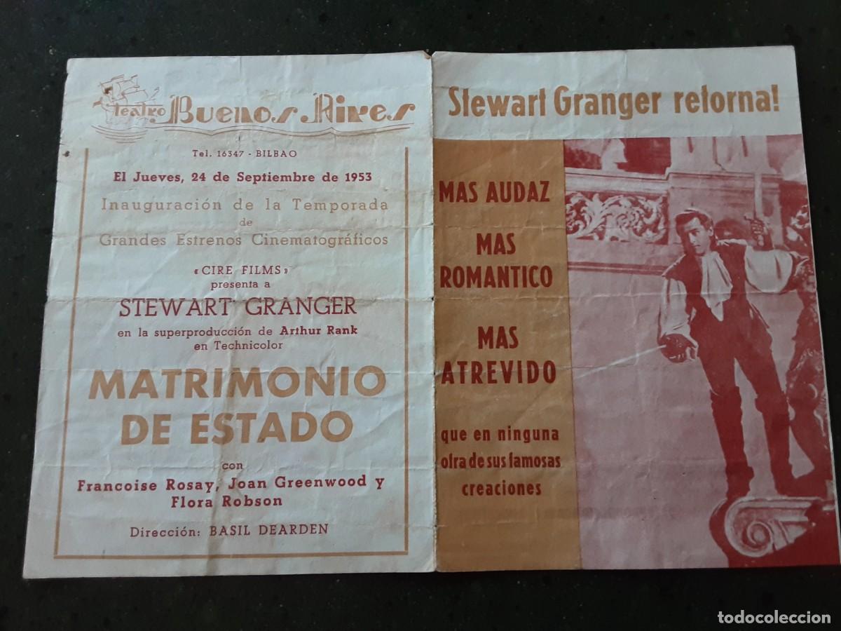 Cine: Matrimonio de Estado Stewart Granger, programa muy raro posiblemente local de Bilbao