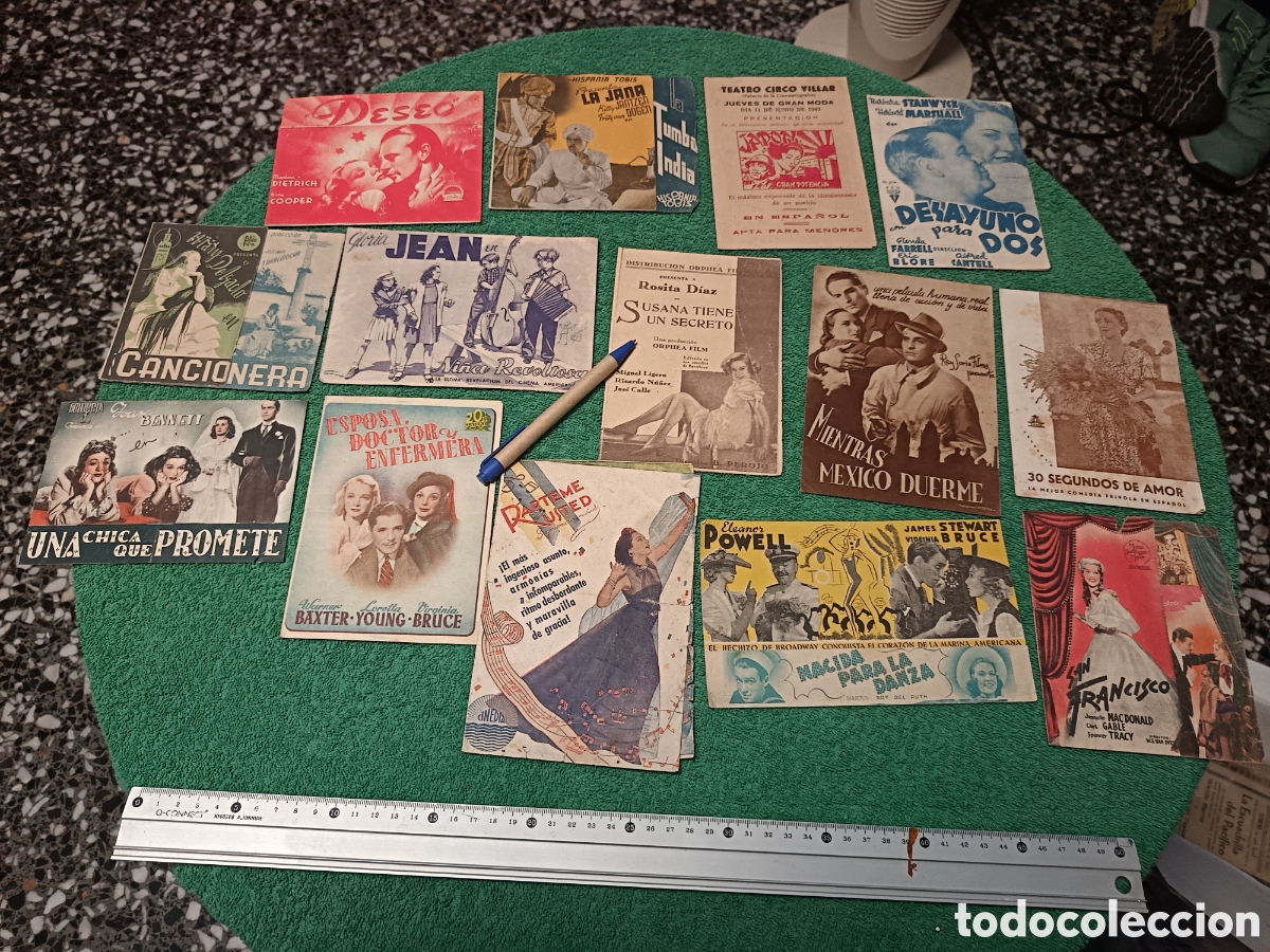 Cine: 3/ LOTE X 14 PROGRAMAS DE CINE DOBLES ,A&Ntilde;OS 40