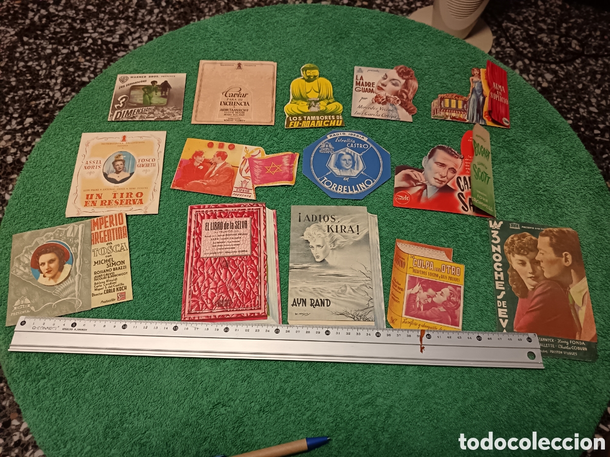 Cine: 15/ X 14 PROGRAMAS DE CINE DOBLES TROQUELADOS , A&Ntilde;OS 40 , 50