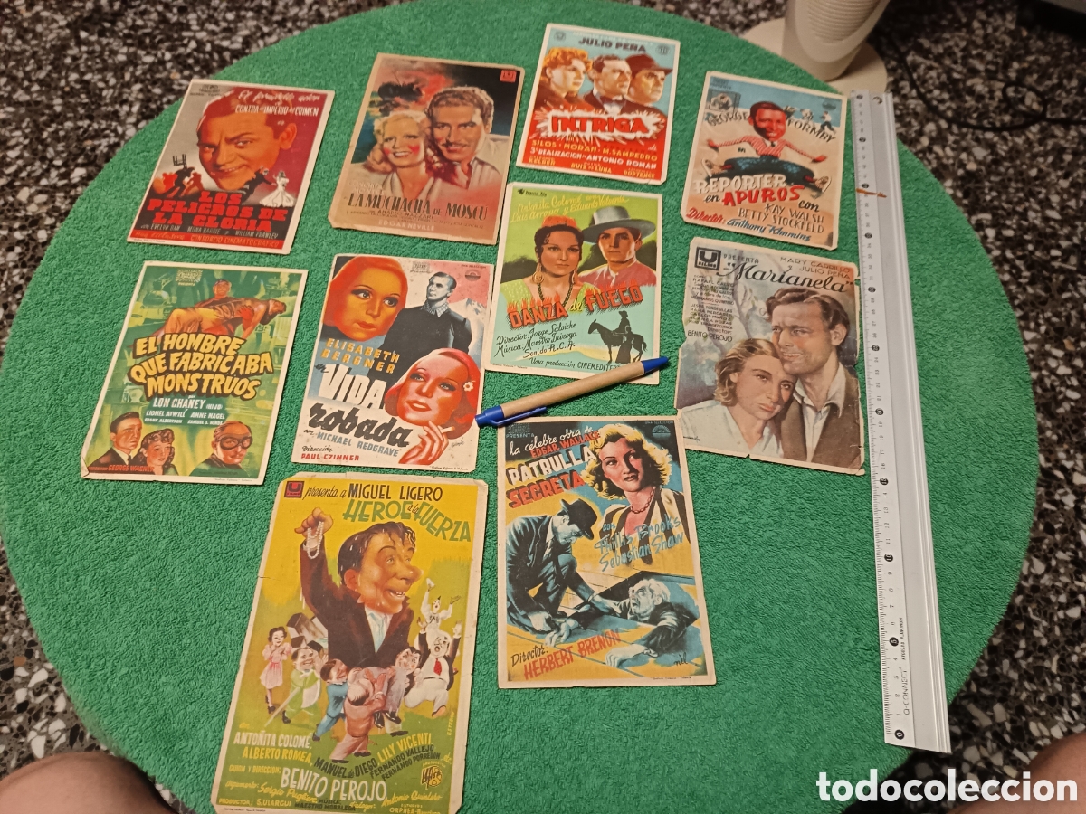 Cine: 17/ X 10 PROGRAMAS DE CINE , SENCILLOS GRANDES A&Ntilde;OS 40