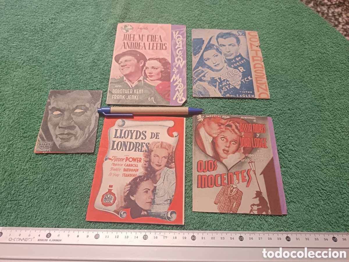 Cine: 19/ LOTE X 5 PROGRAMAS DE CINE DOBLES , 1940