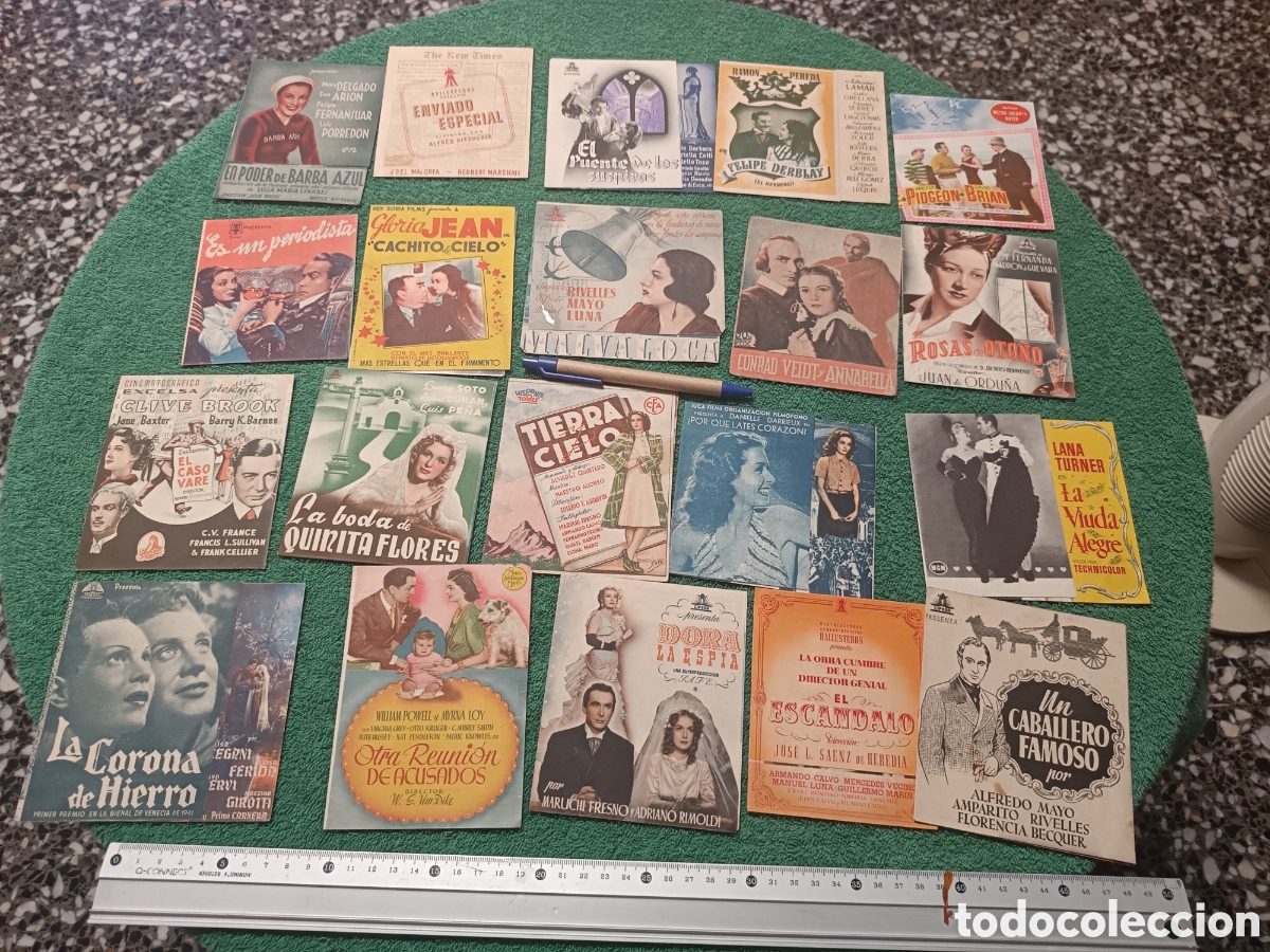 Cine: 26/ LOTE DE 20 PROGRAMAS DE CINE DOBLES A&Ntilde;OS 40