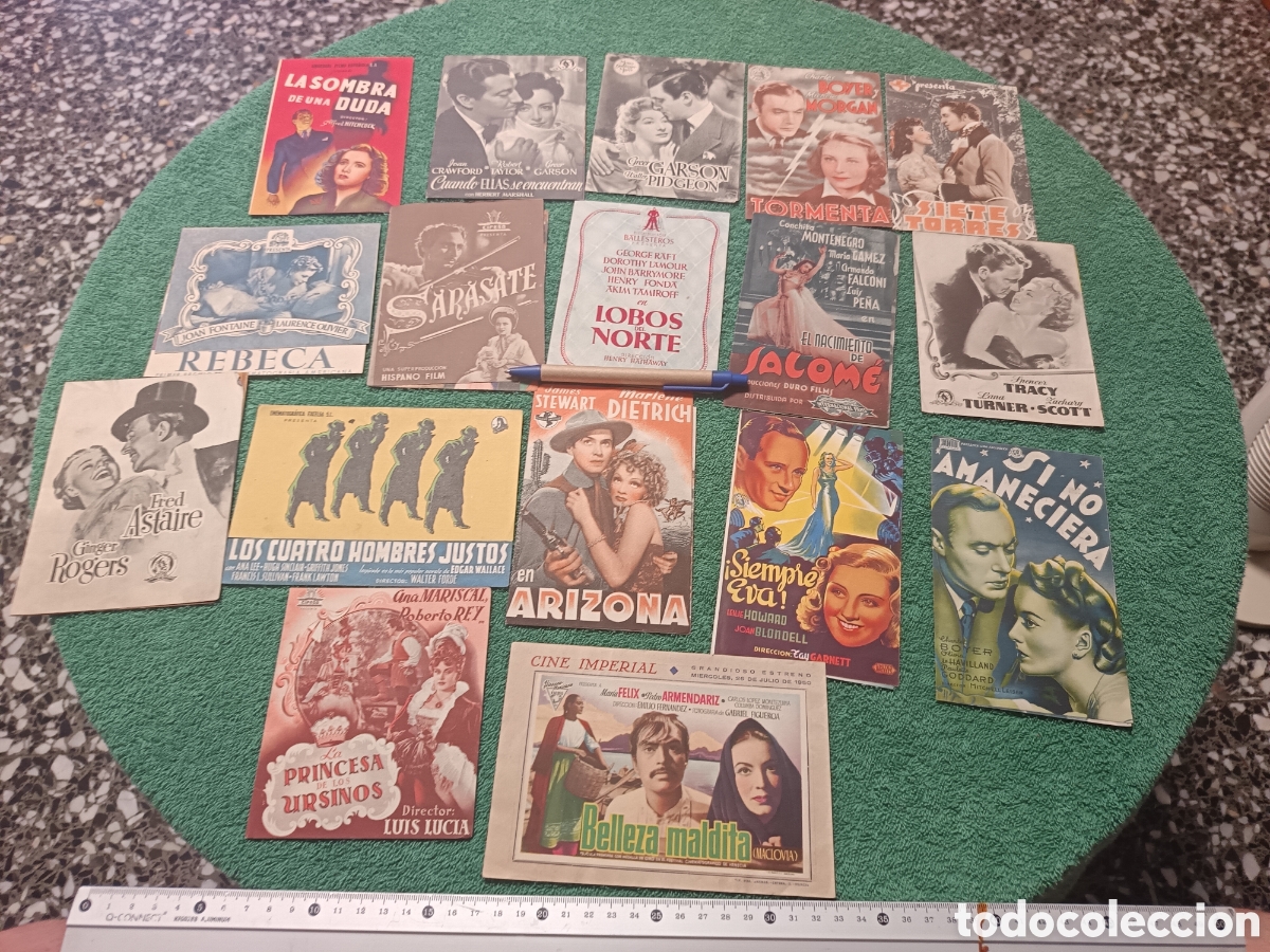 Cine: 27/ LOTE DE 17 PROGRAMAS DE CINE DOBLES A&Ntilde;OS 40