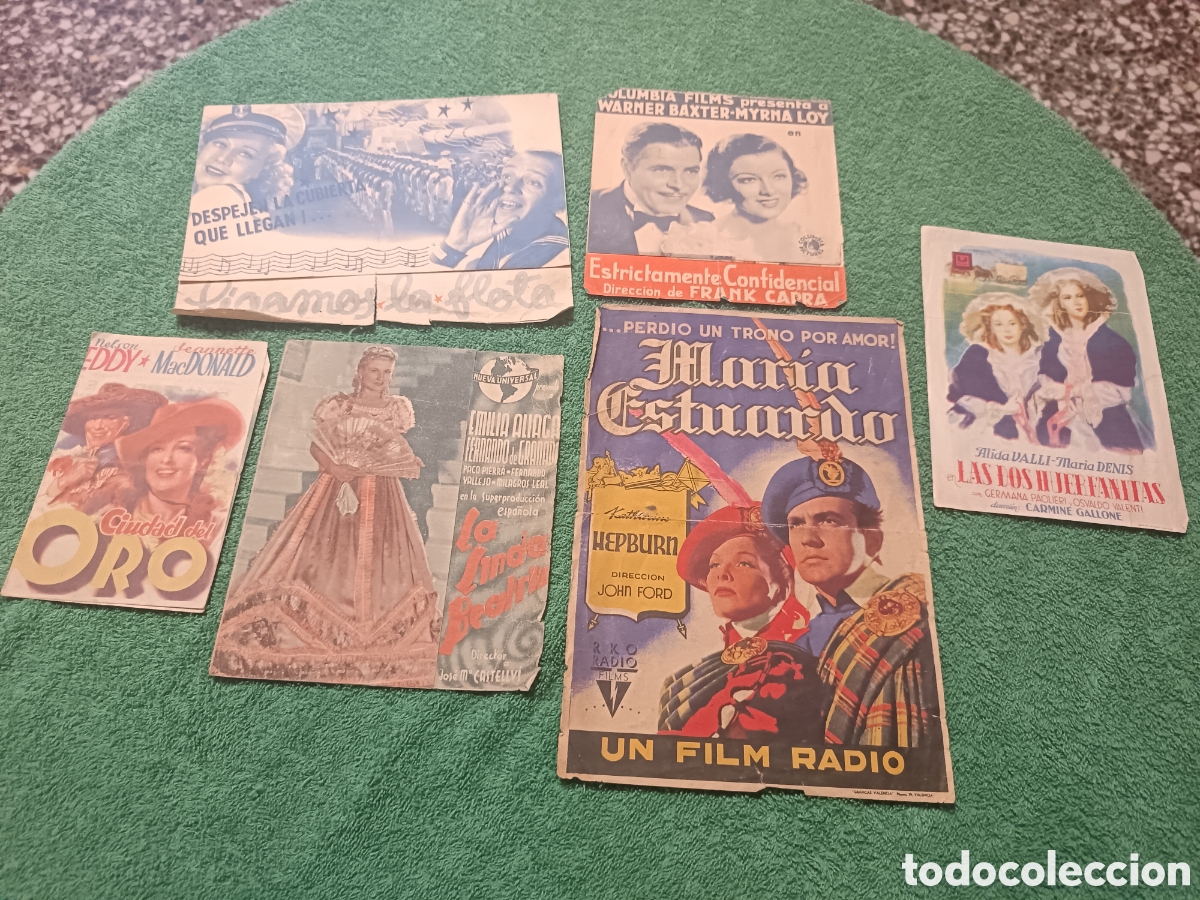 Cine: 30/,X 6 PROGRAMAS DE CINE A&Ntilde;OS 30-40 GRANDES