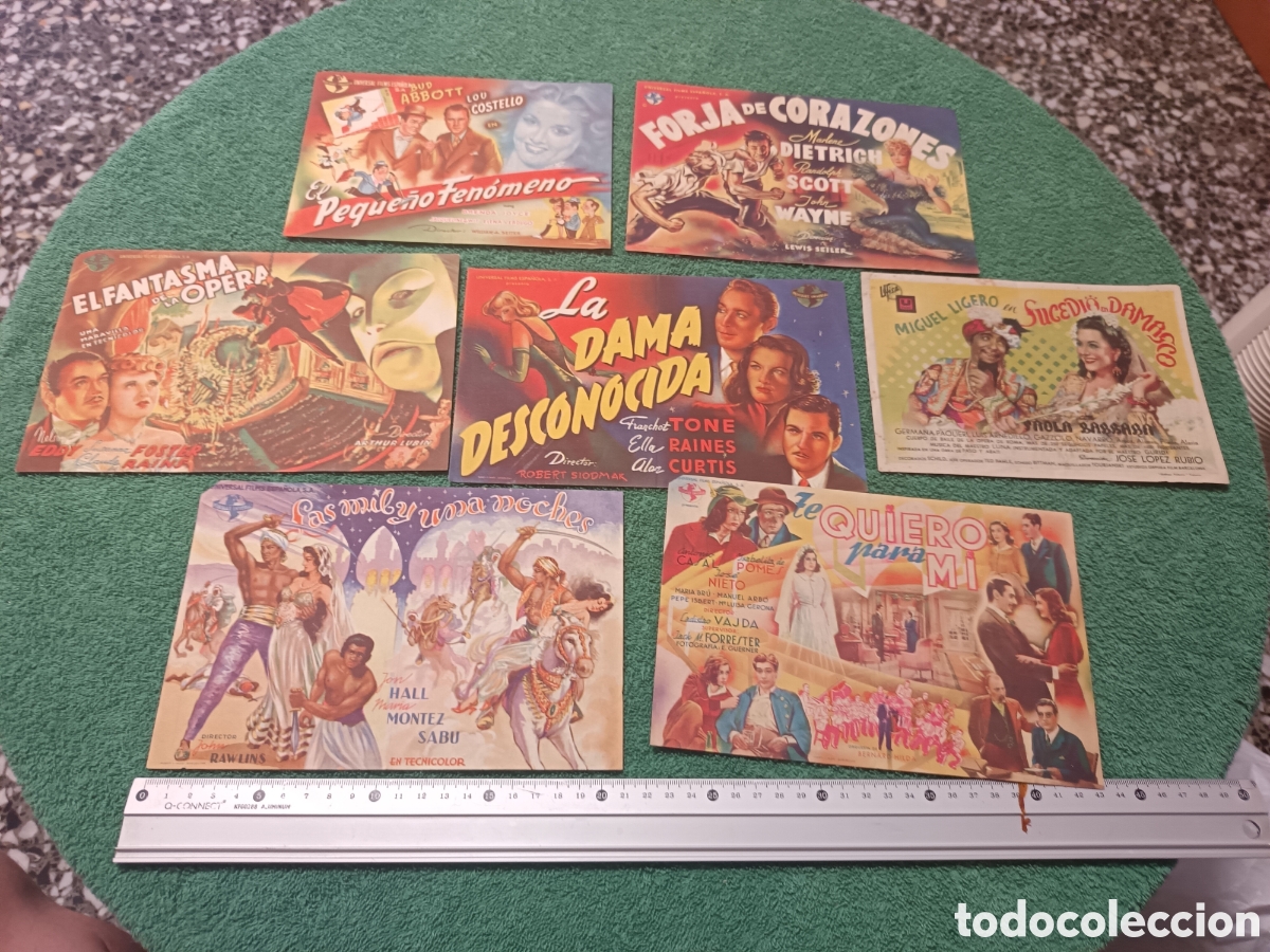 Cine: 31/ LOTE X 7 PROGRAMAS DE CINE GRANDES , A&Ntilde;OS 40 APROX.