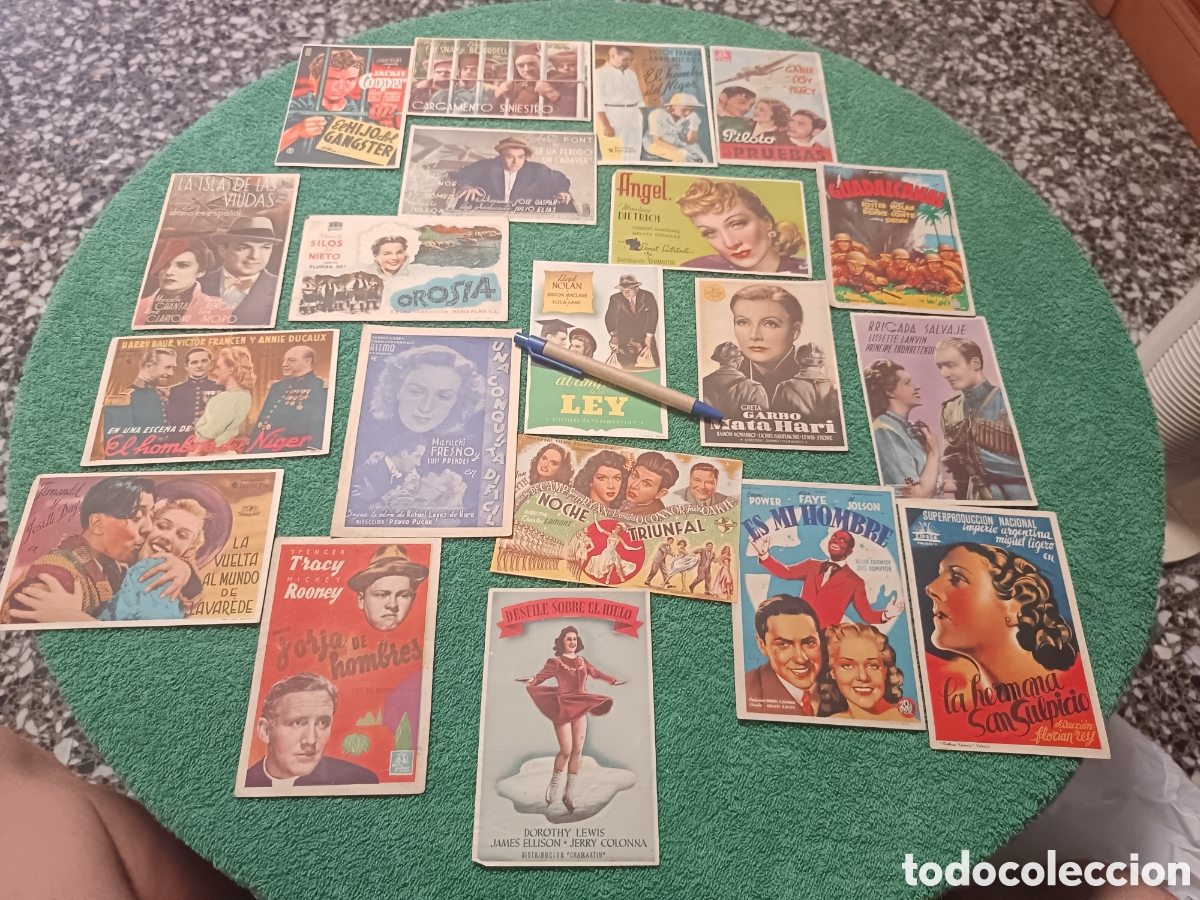 Cine: 32/LOTE DE 20 PROGRAMAS DE CINE SENCILLOS SIN PUBLICIDAD , A&Ntilde;OS 40