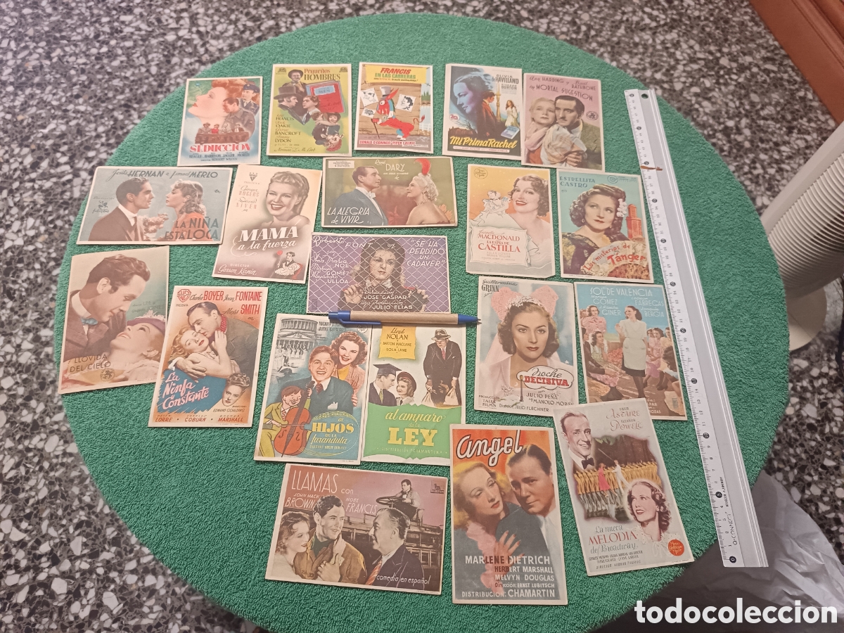 Cine: 33/ LOTE X 20 PROGRAMAS DE CINE SENCILLOS SIN PUBLICIDAD , A&Ntilde;OS 40