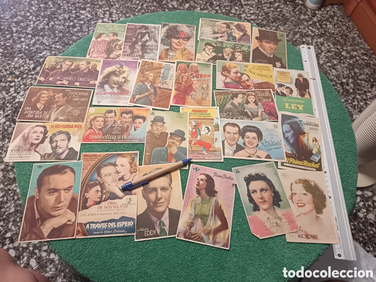 Cine: 34/ LOTE X 26 PROGRAMAS DE CINE SENCILLOS SIN PUBLICIDAD , A&Ntilde;OS 40