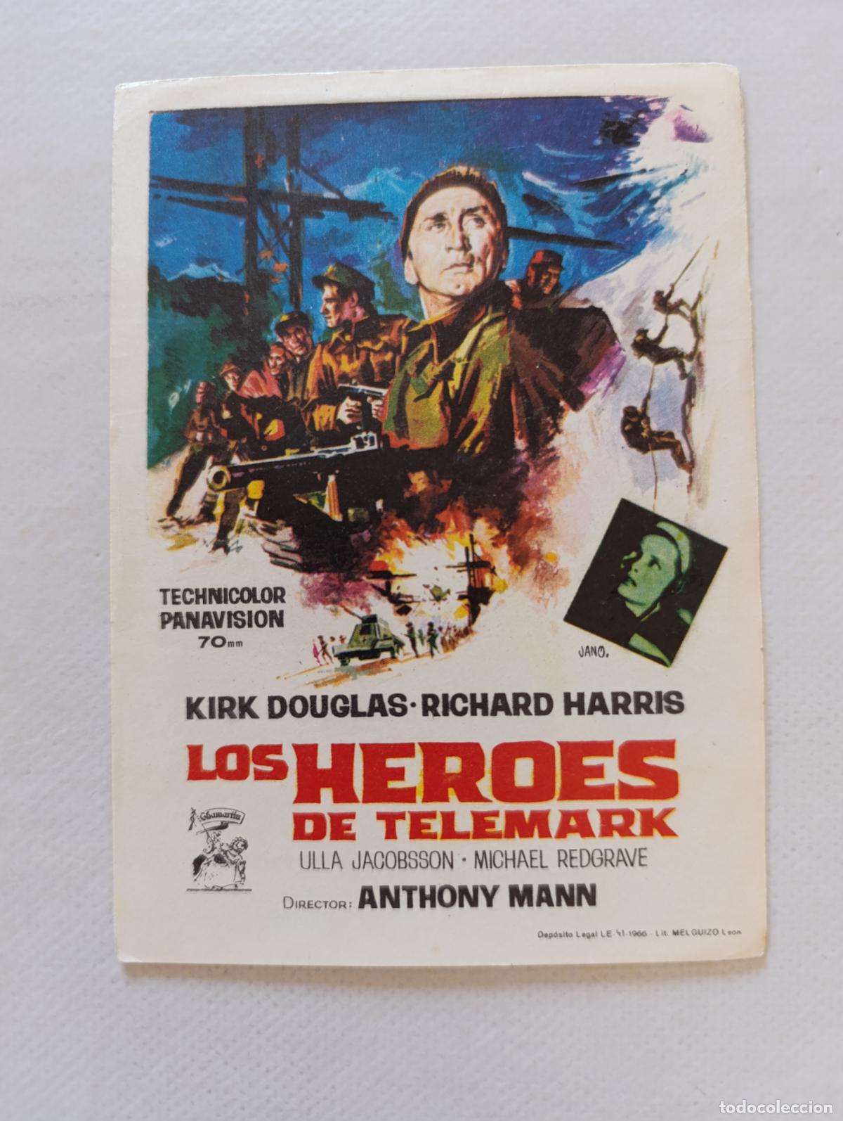 Cine: FOLLETO DE MANO - LOS HEROES DE TELEMARK - KIRK DOUGLAS - SIN PUBLICIDAD (148N)