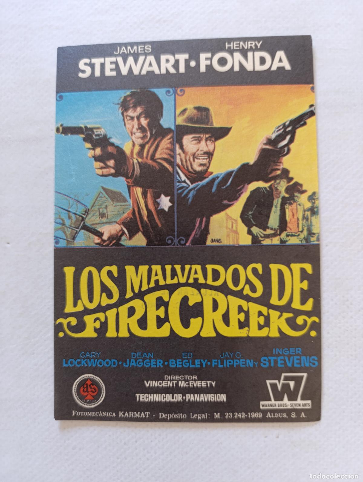 Cine: FOLLETO DE MANO - LOS MALVADOS DE FIRECREEK - JAMES STEWART, HENRY FONDA (148N)