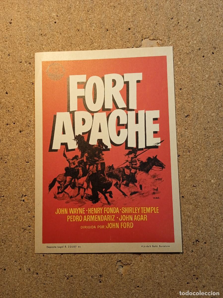 Folhetos de m&atilde;o de filmes antigos de cinema: FOLLETO DE MANO SIN PUBLICIDAD FORT APACHE