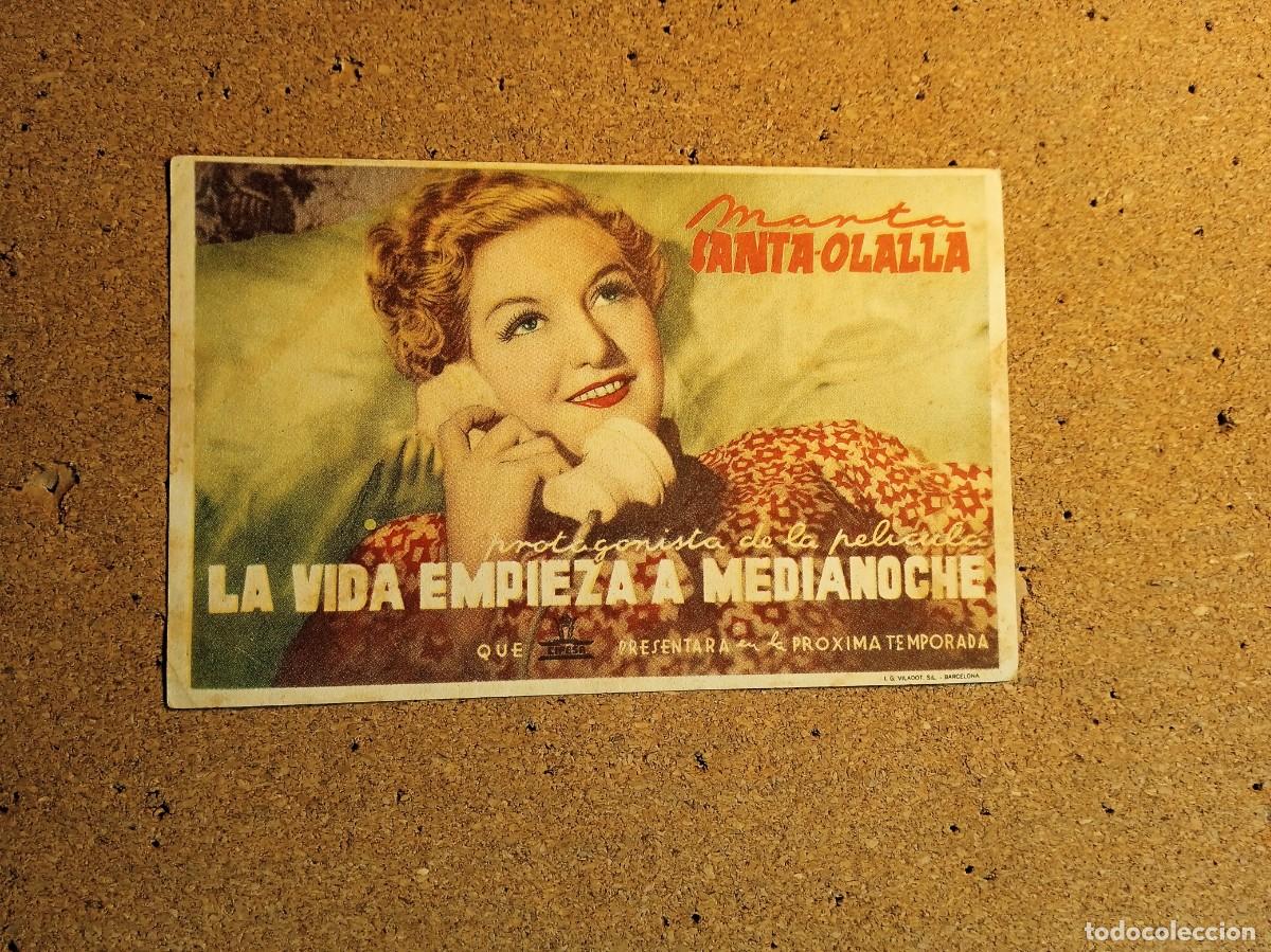 Cine: FOLLETO DE MANO SIN PUBLICIDAD LA VIDA EMPIEZA A MEDIANOCHE