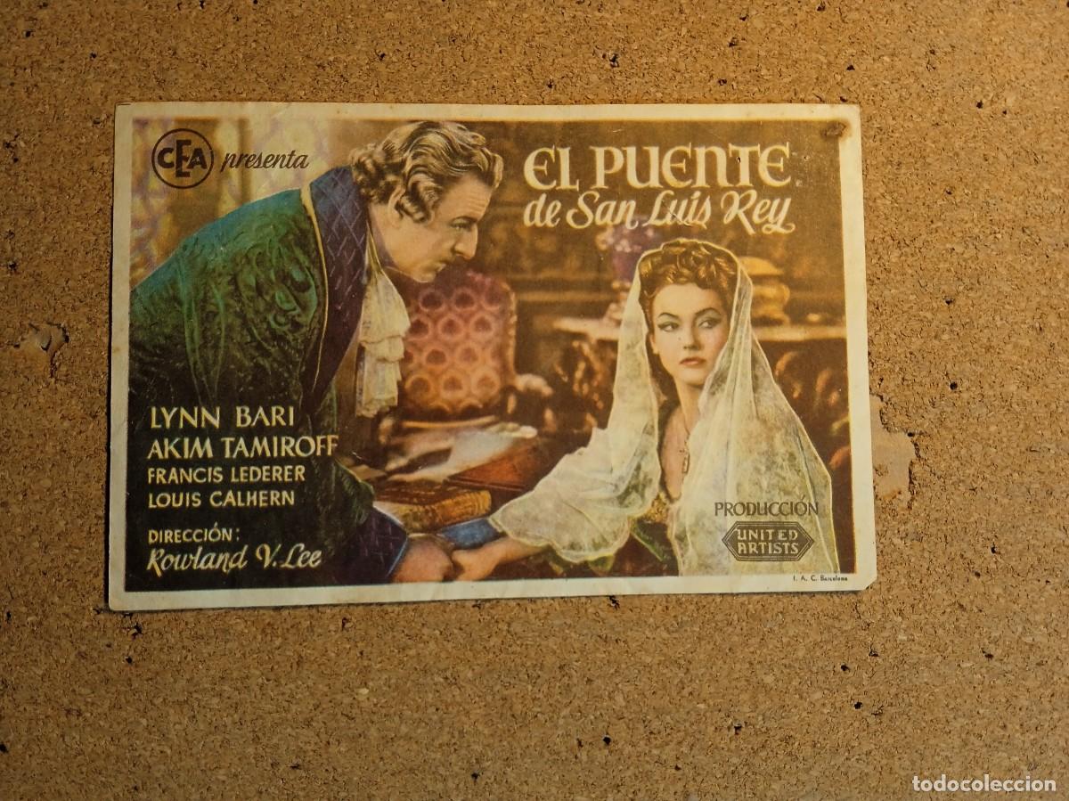 Cine: FOLLETO DE MANO SIN PUBLICIDAD EL PUENTE DE SAN LUIS REY